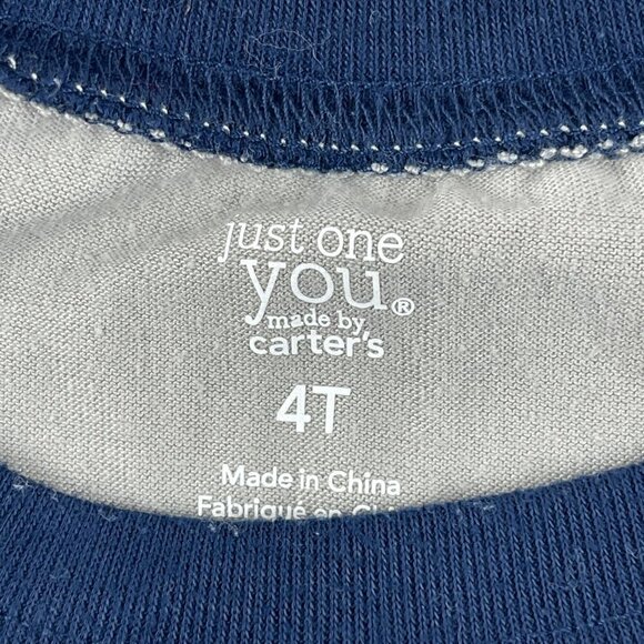 Just One You Carters Sleep Tshirt Boys Size 4T Gray Blue Bulldozer Short Sleeve - Picture 5 of 5